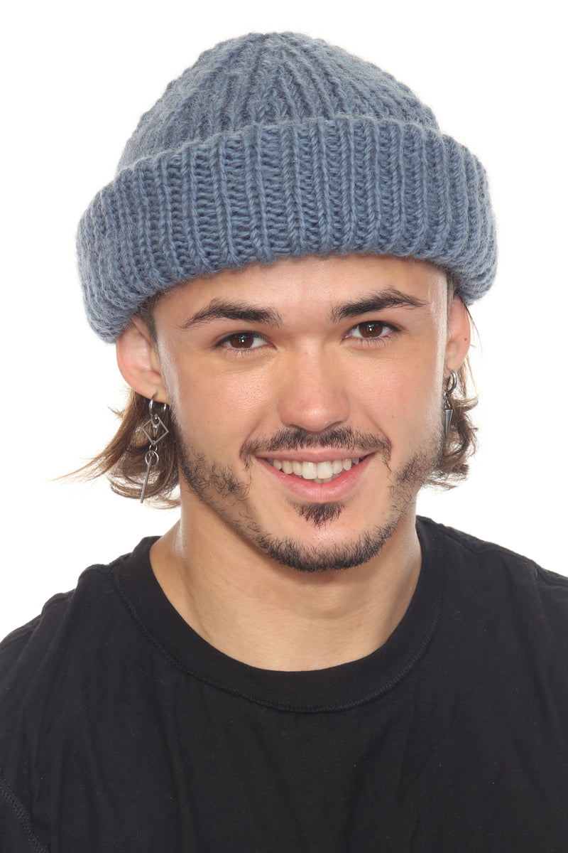 Ribbed Fine Wool Fisherman Beanie