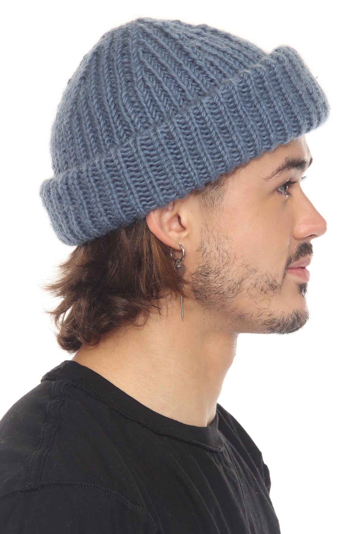 Ribbed Fine Wool Fisherman Beanie