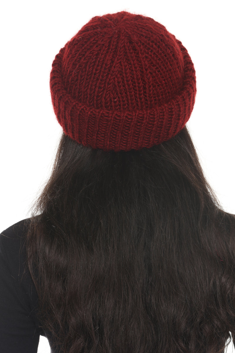 Ribbed Fine Wool Fisherman Beanie