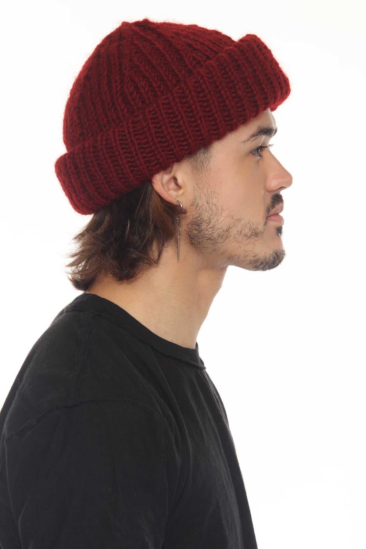 Ribbed Fine Wool Fisherman Beanie