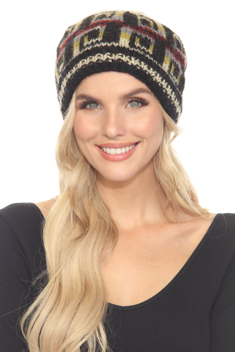 Handknit Waves Wool Beanie