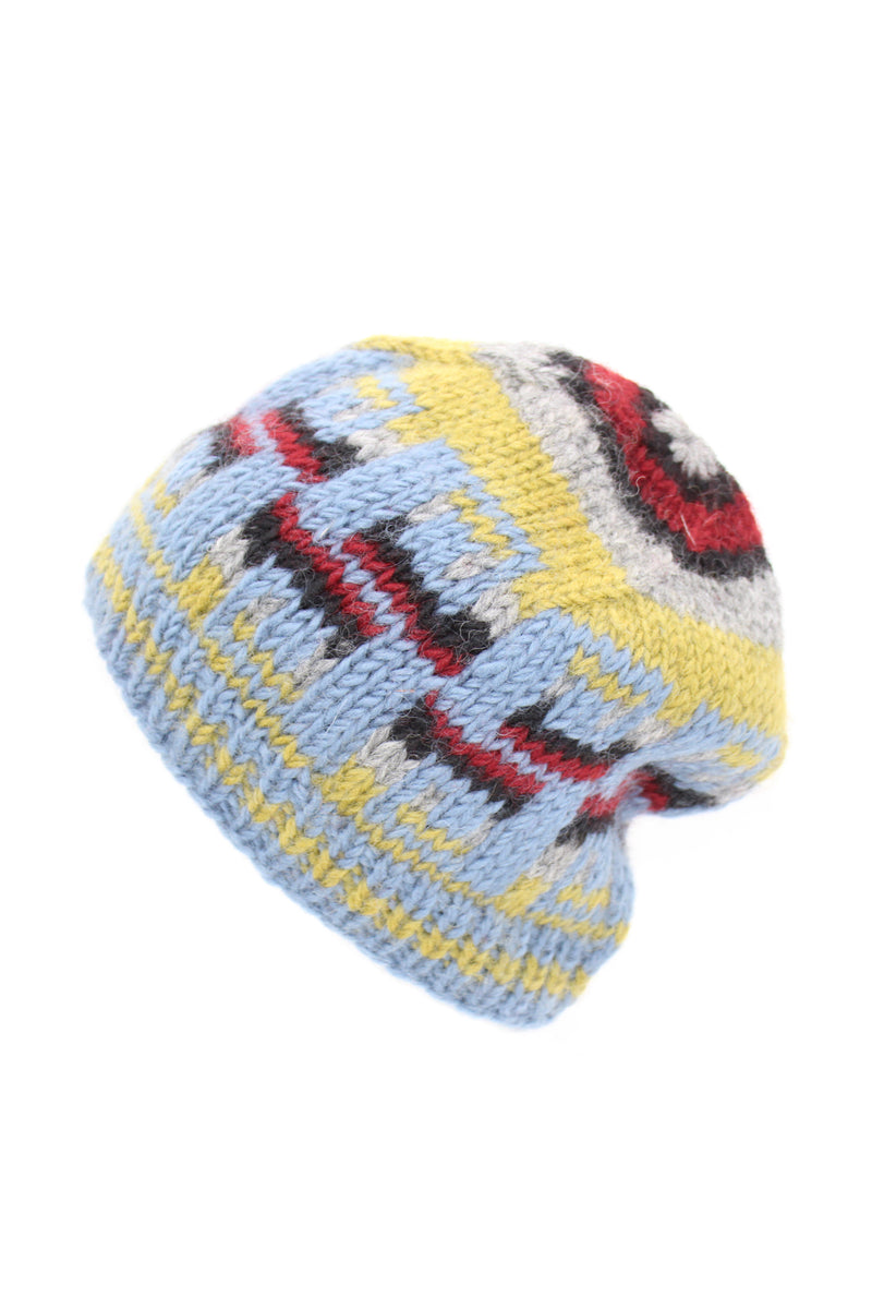 Handknit Waves Wool Beanie