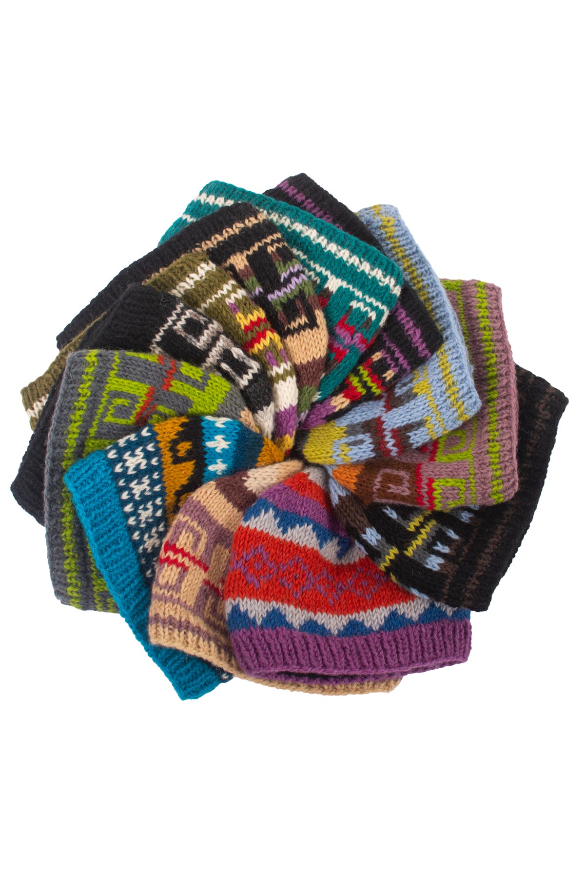 Assorted Waves Wool Beanie-12/Pkt