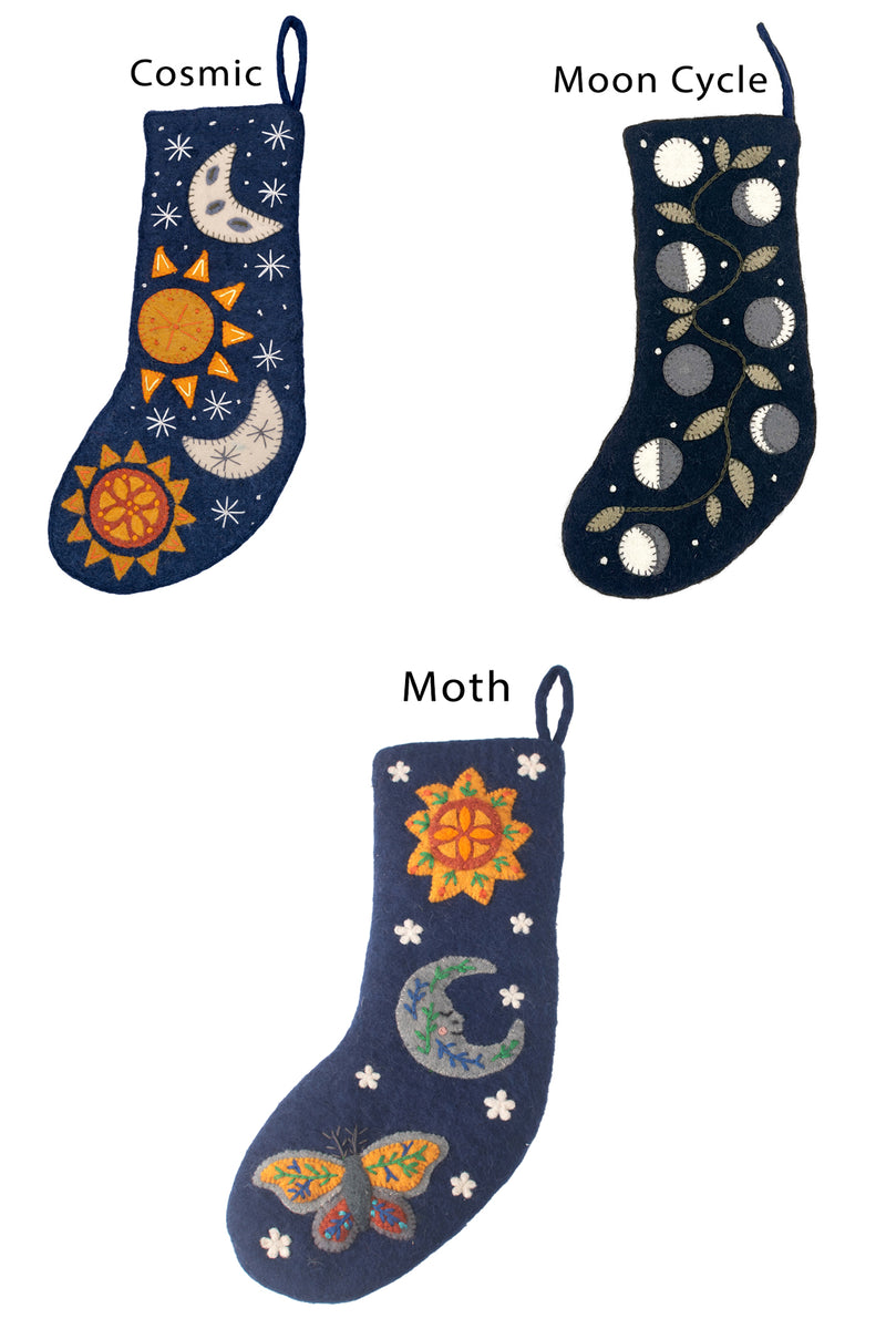 Felt Celestial Holiday Stockings