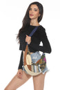 Load image into Gallery viewer, Patchwork Crescent Crossbody Bag