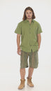 Load and play video in Gallery viewer, Cotton Slub Button Down Mens Short Sleeve Shirt