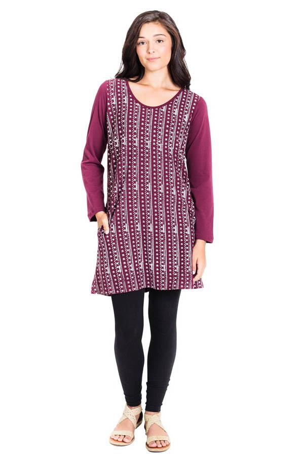 Women's Organic Om Stripe Tunic