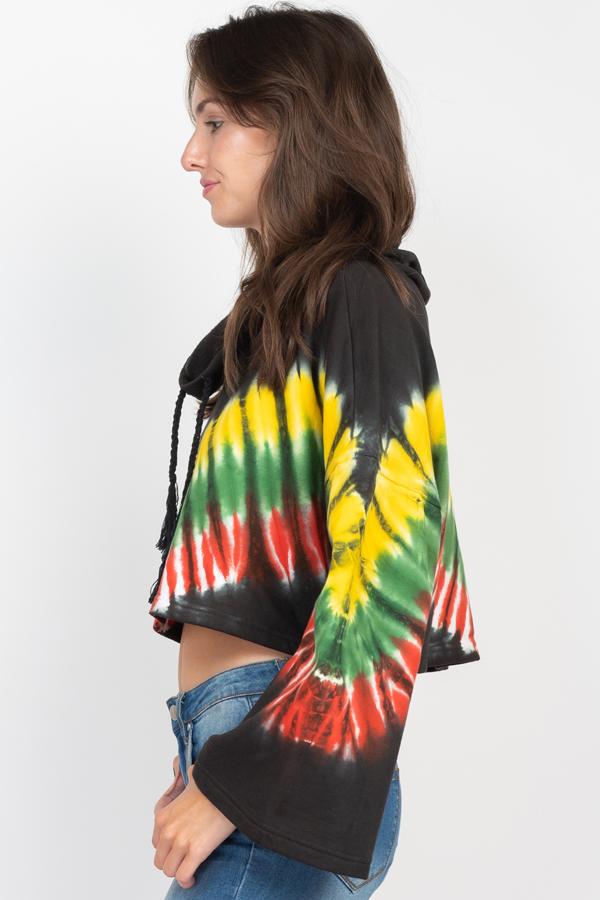 Tie-Dye Cropped Hoodie