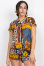 Load image into Gallery viewer, Pajama Top Patchwork Print
