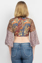 Load image into Gallery viewer, Patchwork Tie Crop Top
