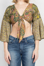 Load image into Gallery viewer, Patchwork Tie Crop Top
