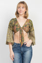 Load image into Gallery viewer, Patchwork Tie Crop Top
