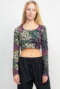 Load image into Gallery viewer, Mushroom Patch Long Sleeve Crop Top
