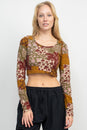 Load image into Gallery viewer, Mushroom Patch Long Sleeve Crop Top
