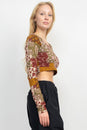 Load image into Gallery viewer, Mushroom Patch Long Sleeve Crop Top
