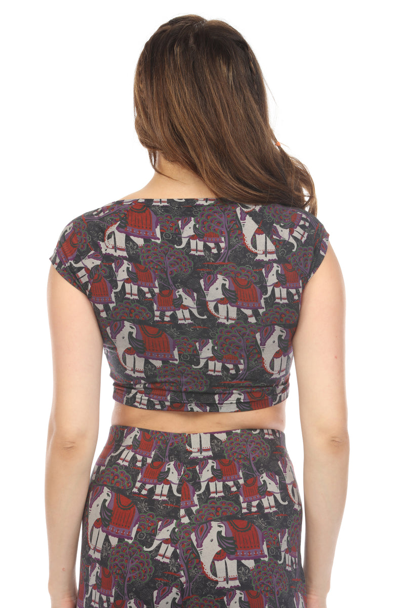 Elephant Raglan Crop Top