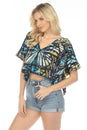 Load image into Gallery viewer, Butterfly Tie-dye Scarf Crop Top
