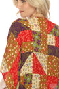 Load image into Gallery viewer, Mushroom Quilt Print Poncho
