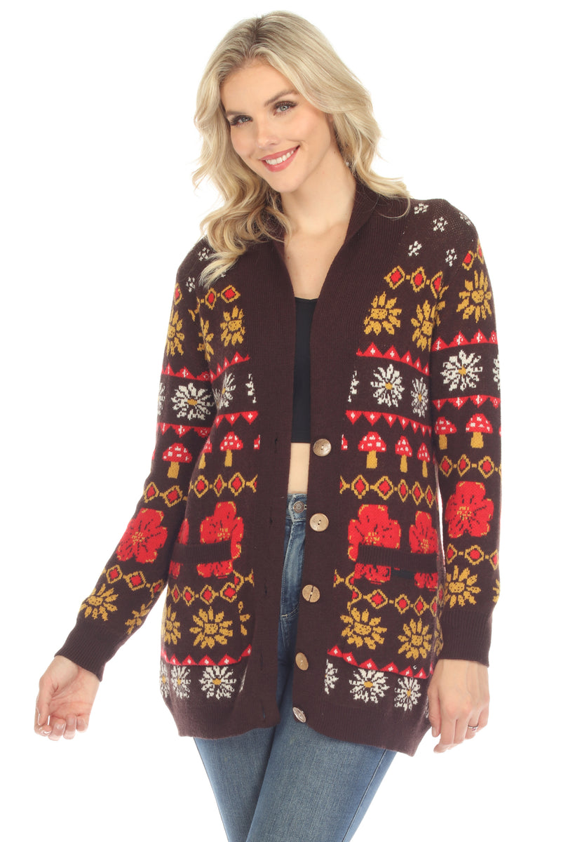 Fair Isle Mushroom Cardigan