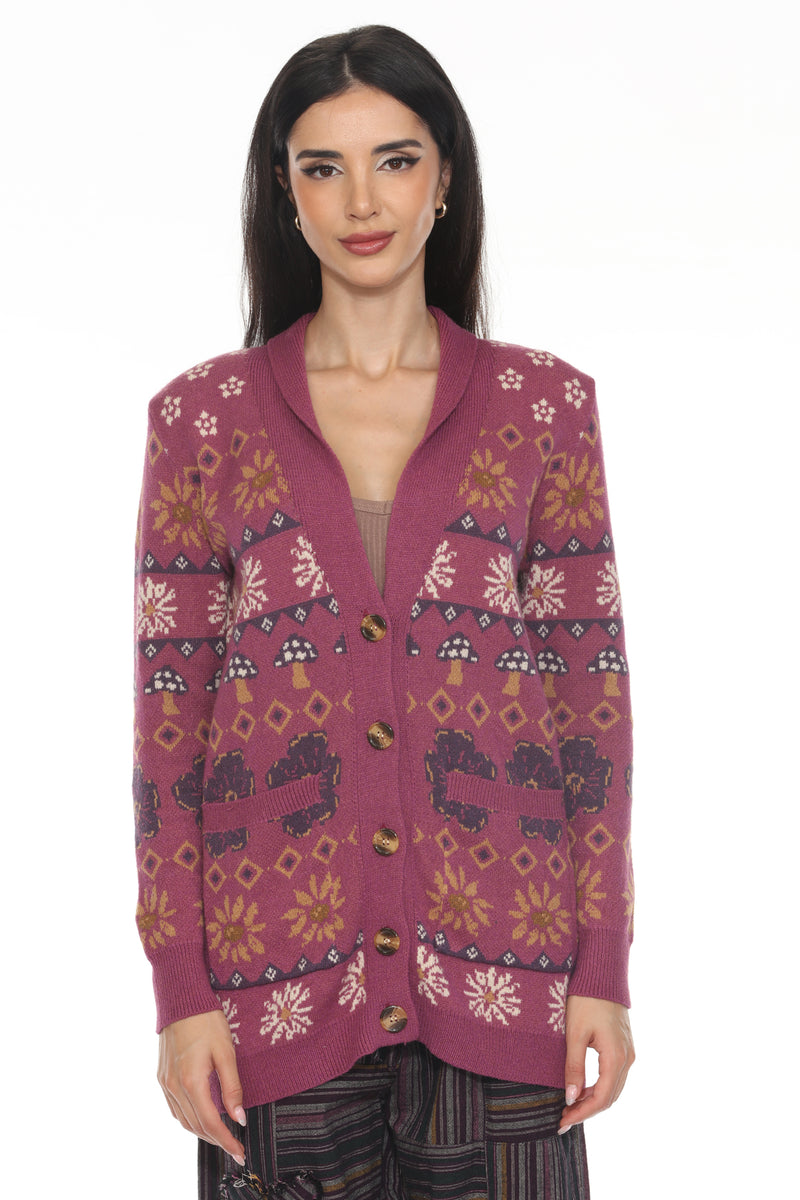 Fair Isle Mushroom Cardigan