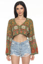 Load image into Gallery viewer, Fair Isle Mushroom Crop Cardigan
