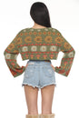 Load image into Gallery viewer, Fair Isle Mushroom Crop Cardigan
