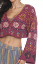 Load image into Gallery viewer, Fair Isle Mushroom Crop Cardigan
