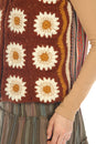 Load image into Gallery viewer, Flower Granny Square Fleece Lined Vest
