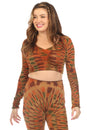 Load image into Gallery viewer, Ruched Long Sleeve Crop Top
