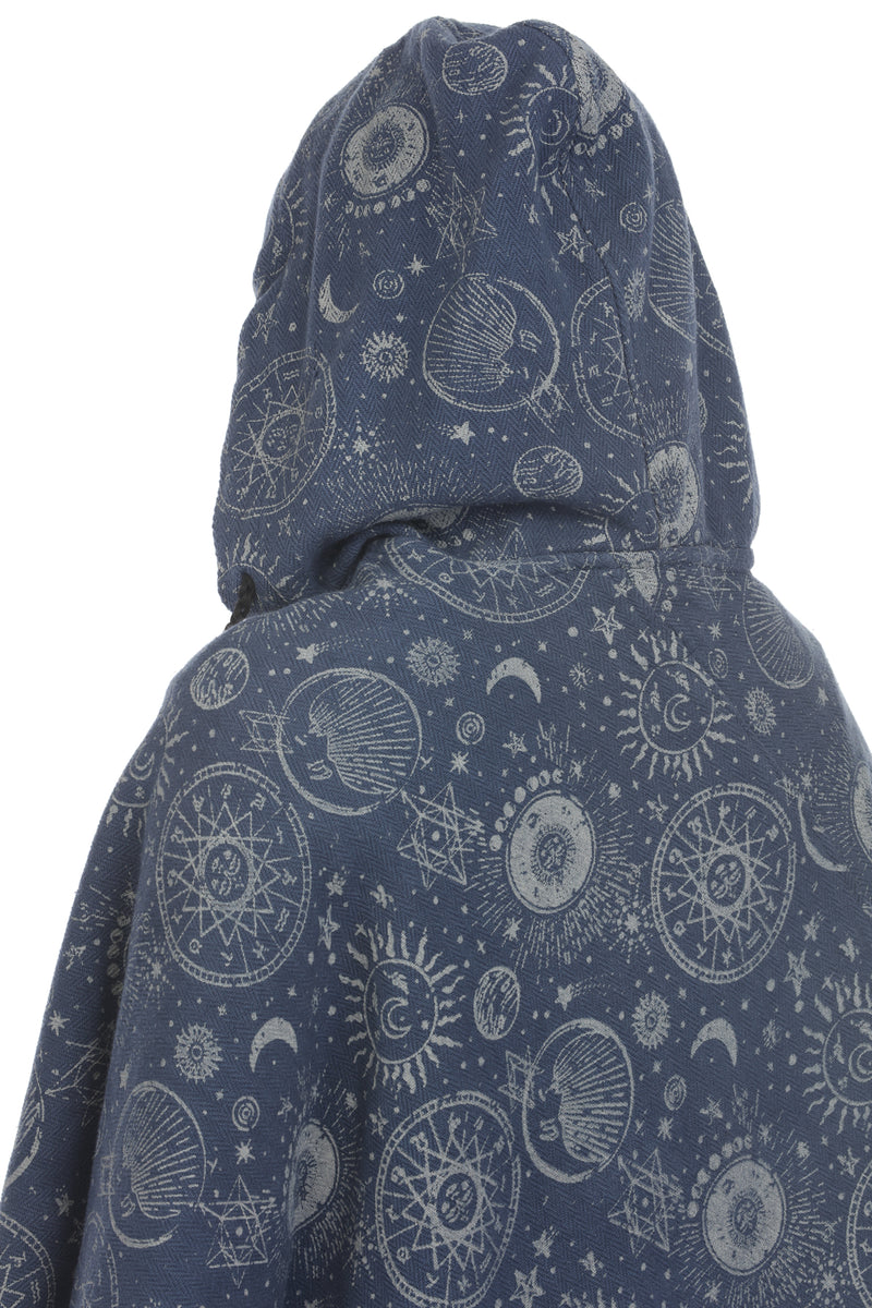 Celestial Cotton Hoodie Poncho