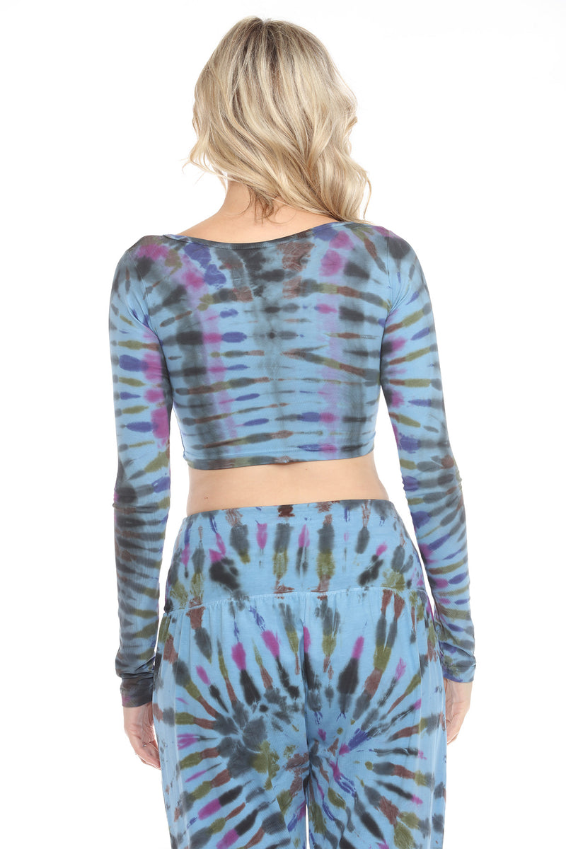 Block Printed Tiedye Crop Top