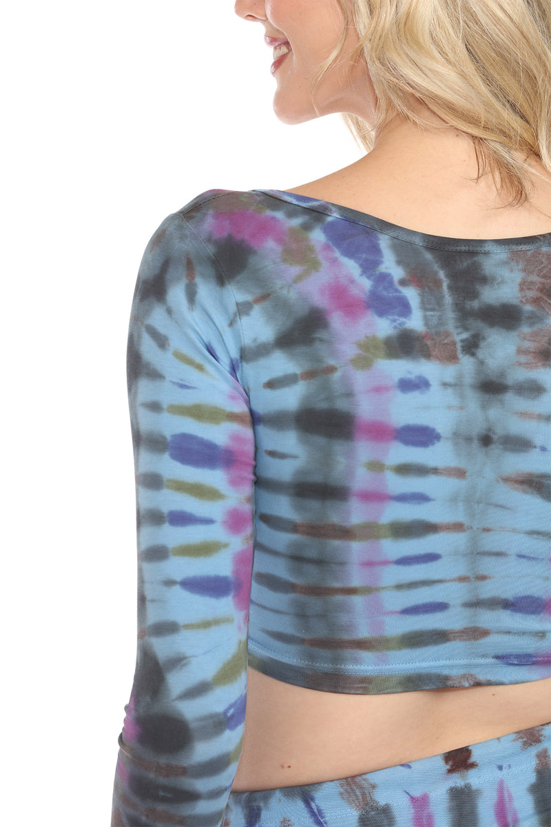 Block Printed Tiedye Crop Top