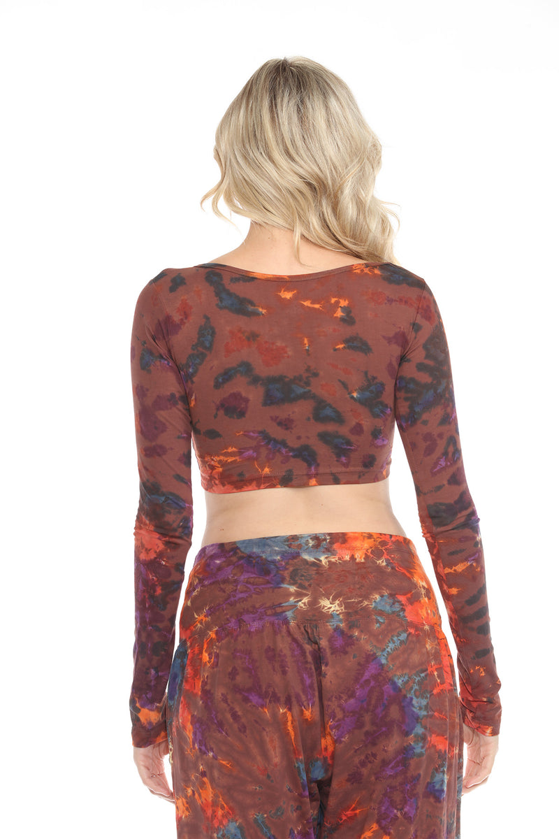 Block Printed Tiedye Crop Top