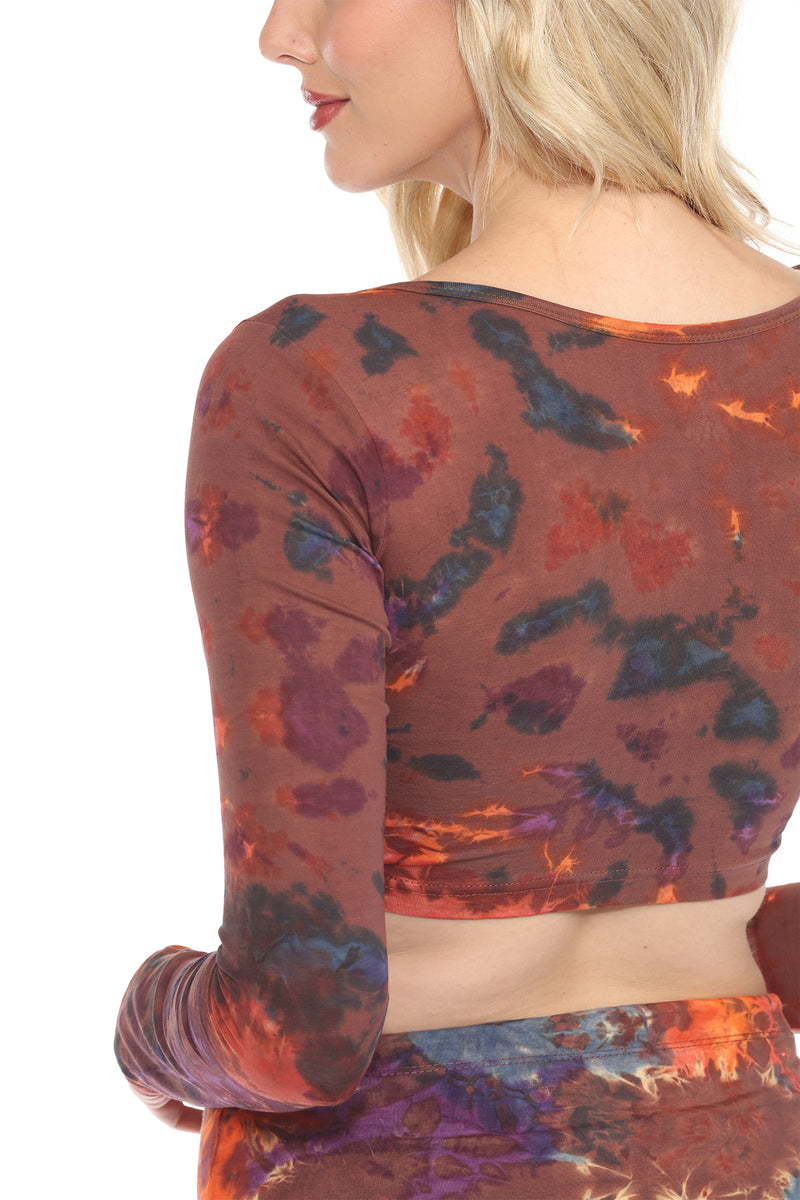 Block Printed Tiedye Crop Top