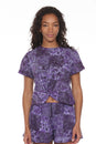 Load image into Gallery viewer, Patchwork Prnt TieDye Knot Front Tee
