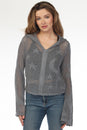 Load image into Gallery viewer, Celestial Lacy Cropped Zip Hoodie

