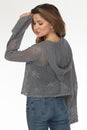 Load image into Gallery viewer, Celestial Lacy Cropped Zip Hoodie
