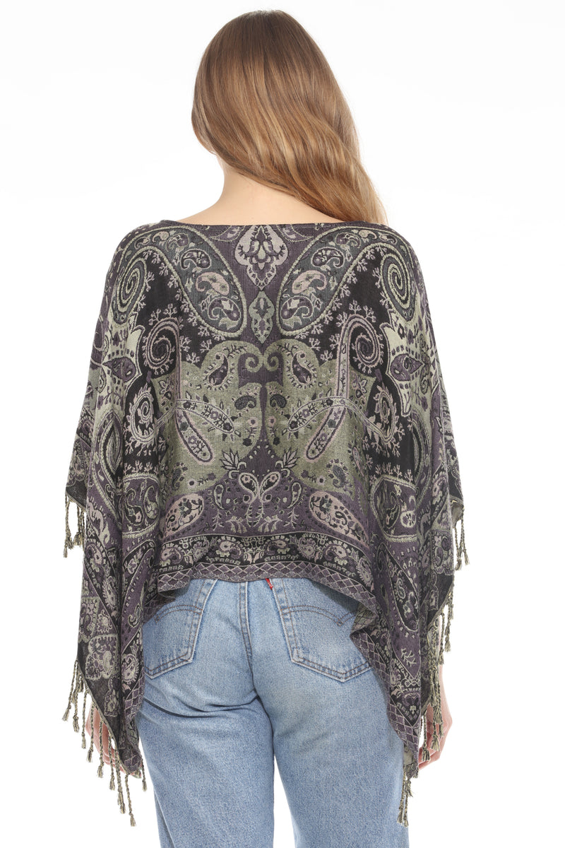Fringe Paisley Shawl Top