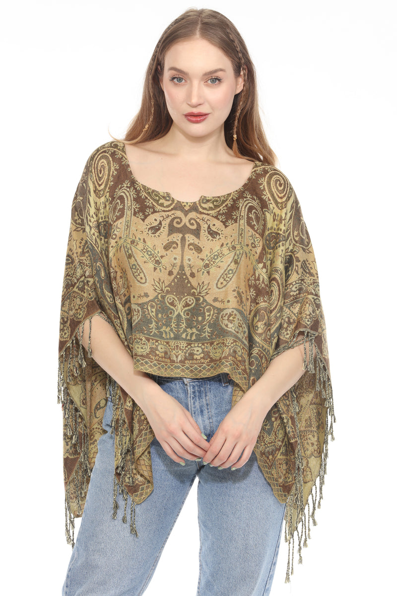 Fringe Paisley Shawl Top