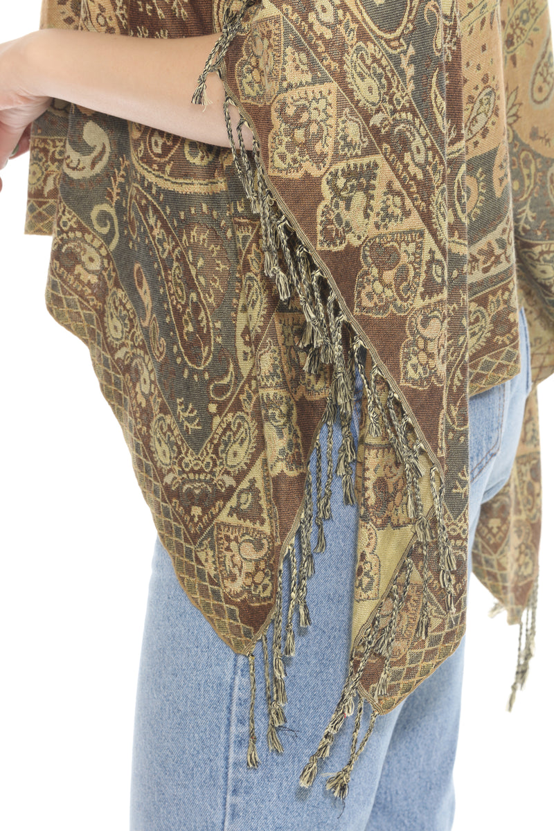 Fringe Paisley Shawl Top