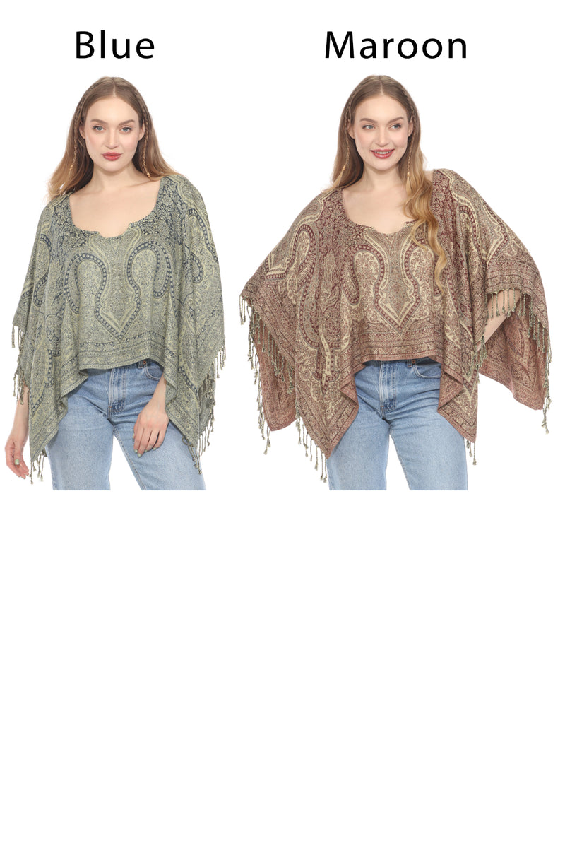 Lotus Paisley Fringe Shawl Top