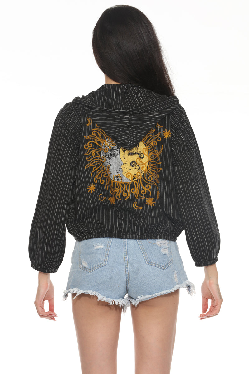 Celestial Emb Bomber Hoodie