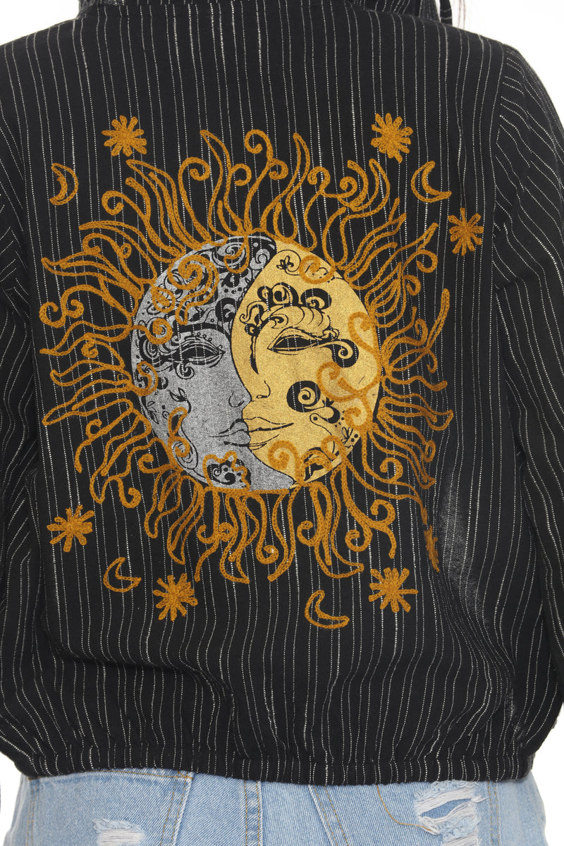 Celestial Emb Bomber Hoodie