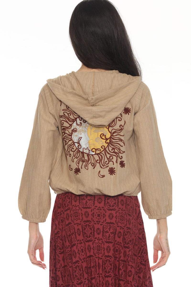 Celestial Emb Bomber Hoodie