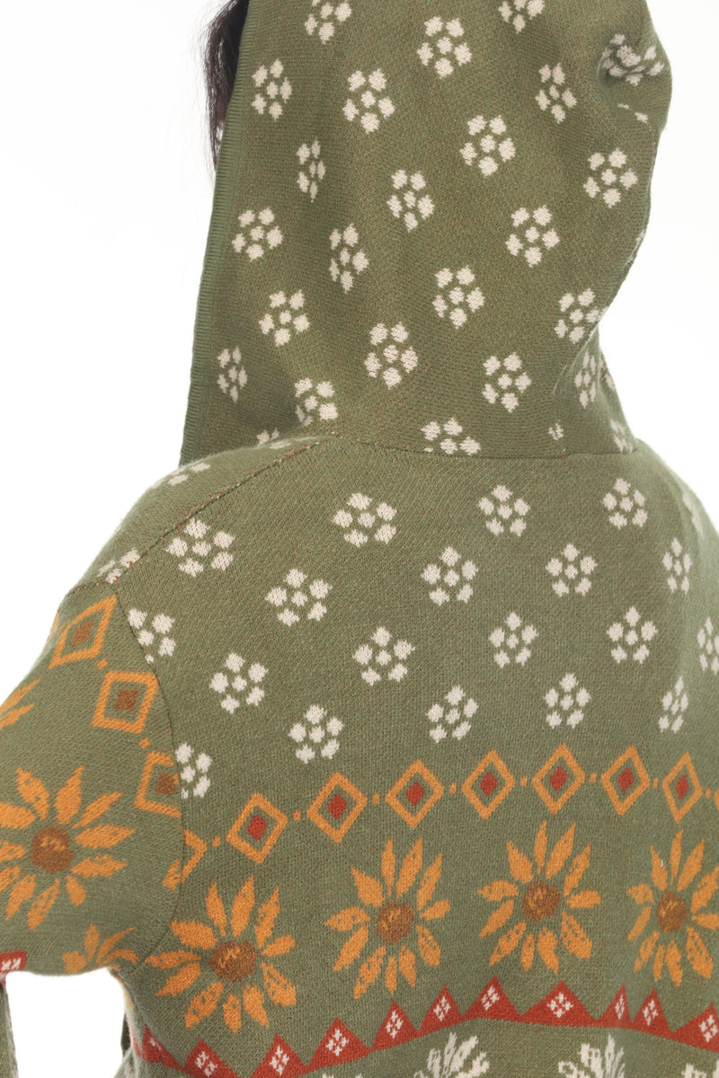 Fair Isle Mushroom Zip Hoodie