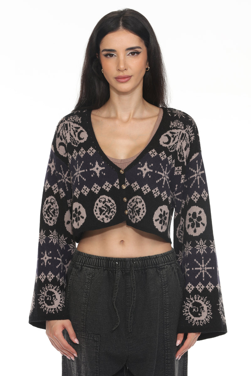 Fair Isle Celestial Crop Cardigan