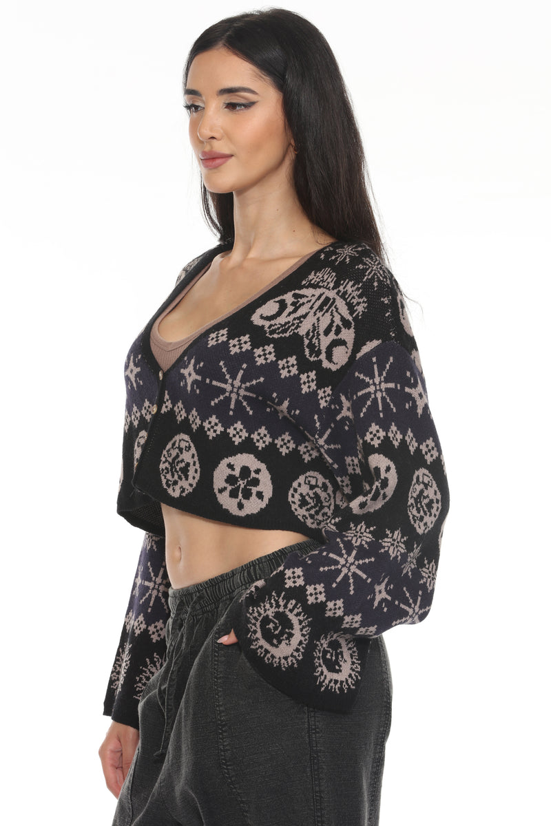 Fair Isle Celestial Crop Cardigan