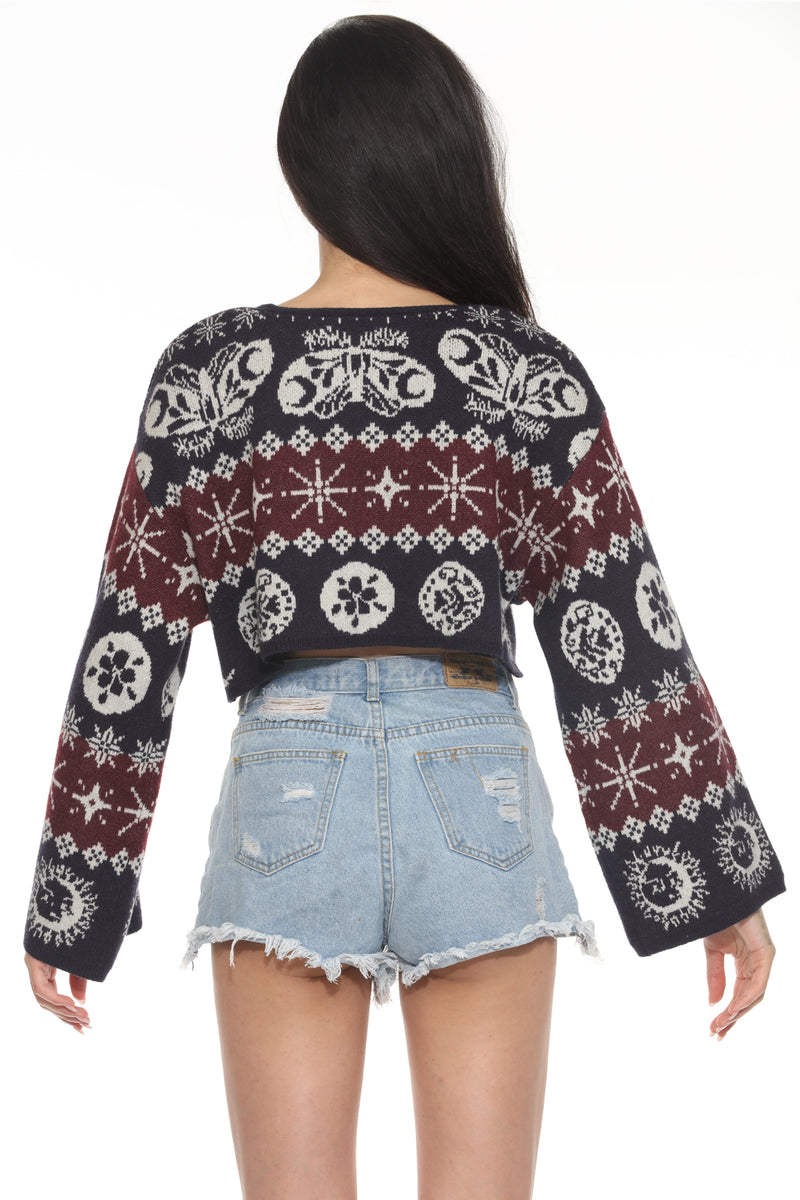 Fair Isle Celestial Crop Cardigan