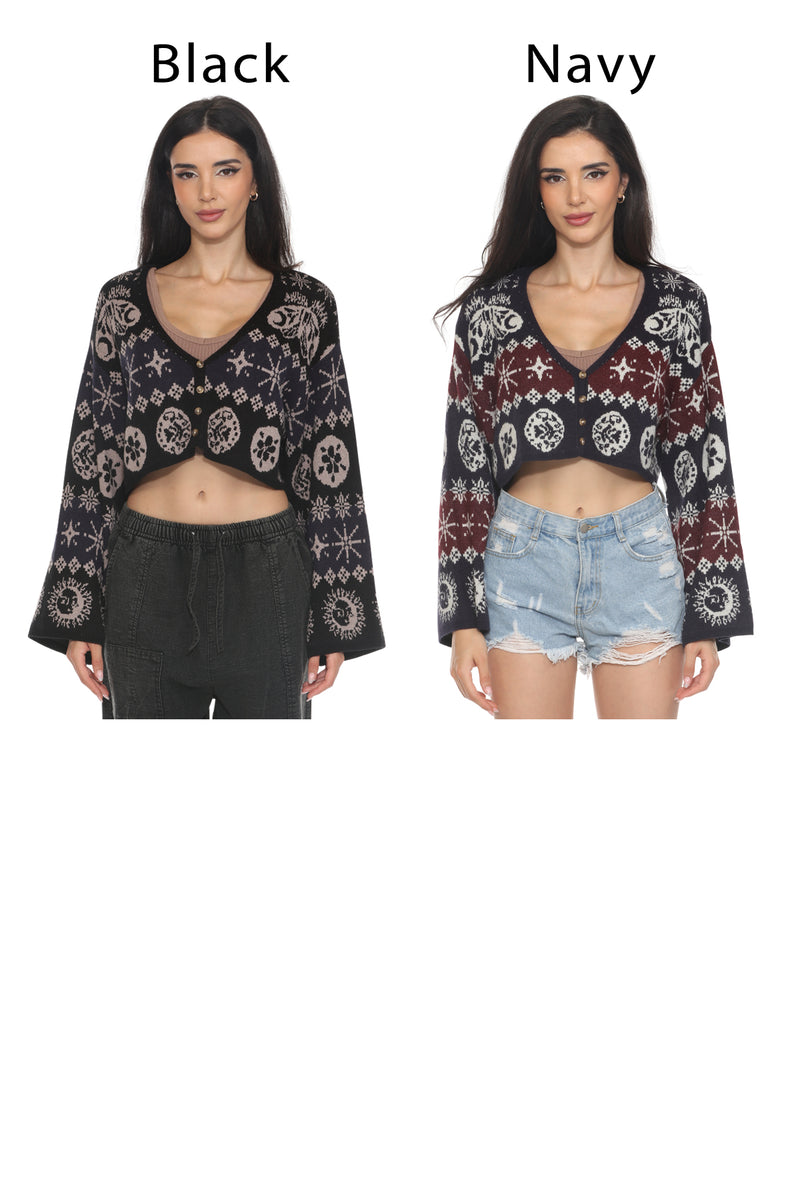 Fair Isle Celestial Crop Cardigan
