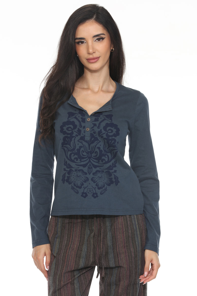Nirvana Henley LS Tee